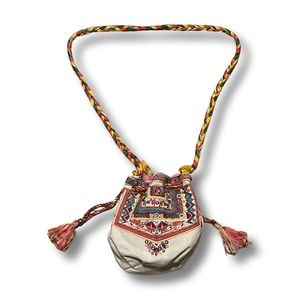 Cross Body Embroidered Drawstring Bag Brand New!